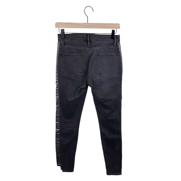 Frame Denim Le Skinny De Jeanne Tuxedo Stripe Jeans Dunlop Coated Tux Size 27 - Picture 3 of 10